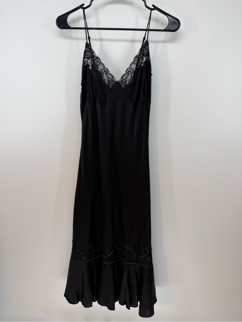 Victoria's Secret Black Lace-Trim Slip Dress